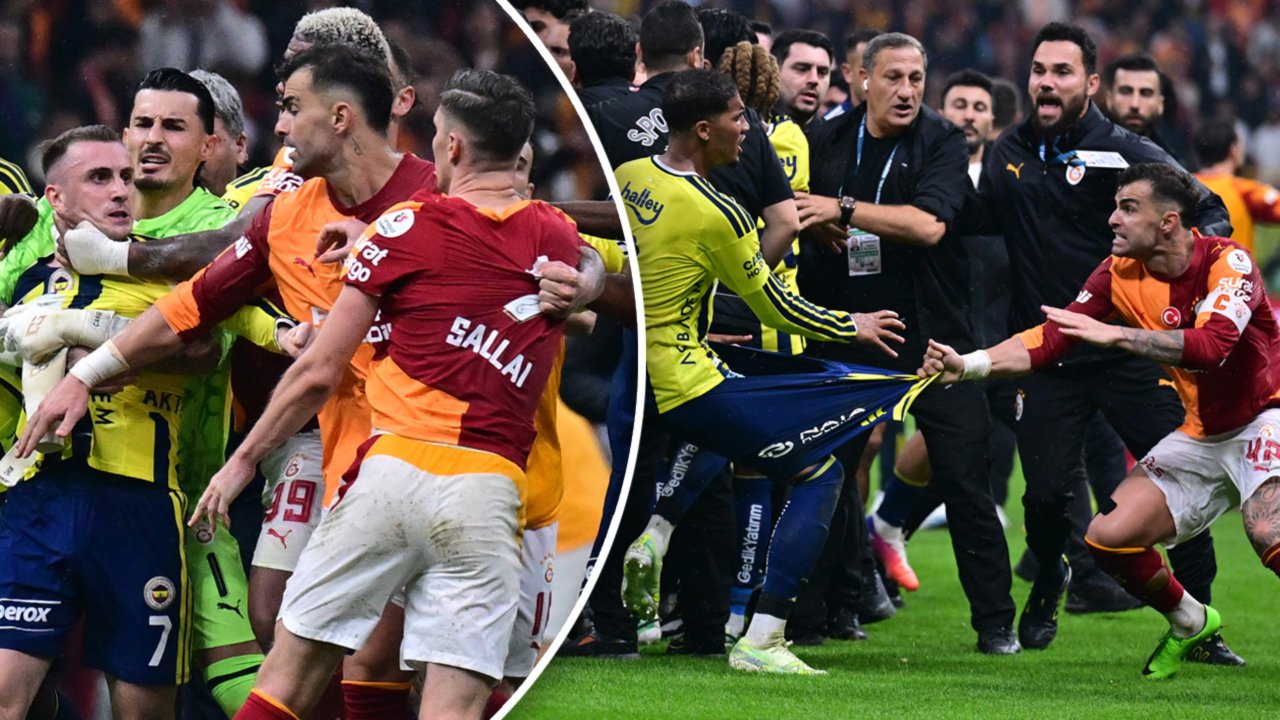 Olaylı derbi dünyada manşet: Galatasaray-Fenerbahçe maçında Vahşi Batı sahneleri FotoHaberi