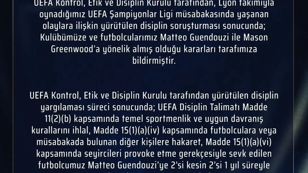 Fenerbahçe'de UEFA şoku: Yıldız isimlere ağır yaptırımlar ve kulübe para cezası