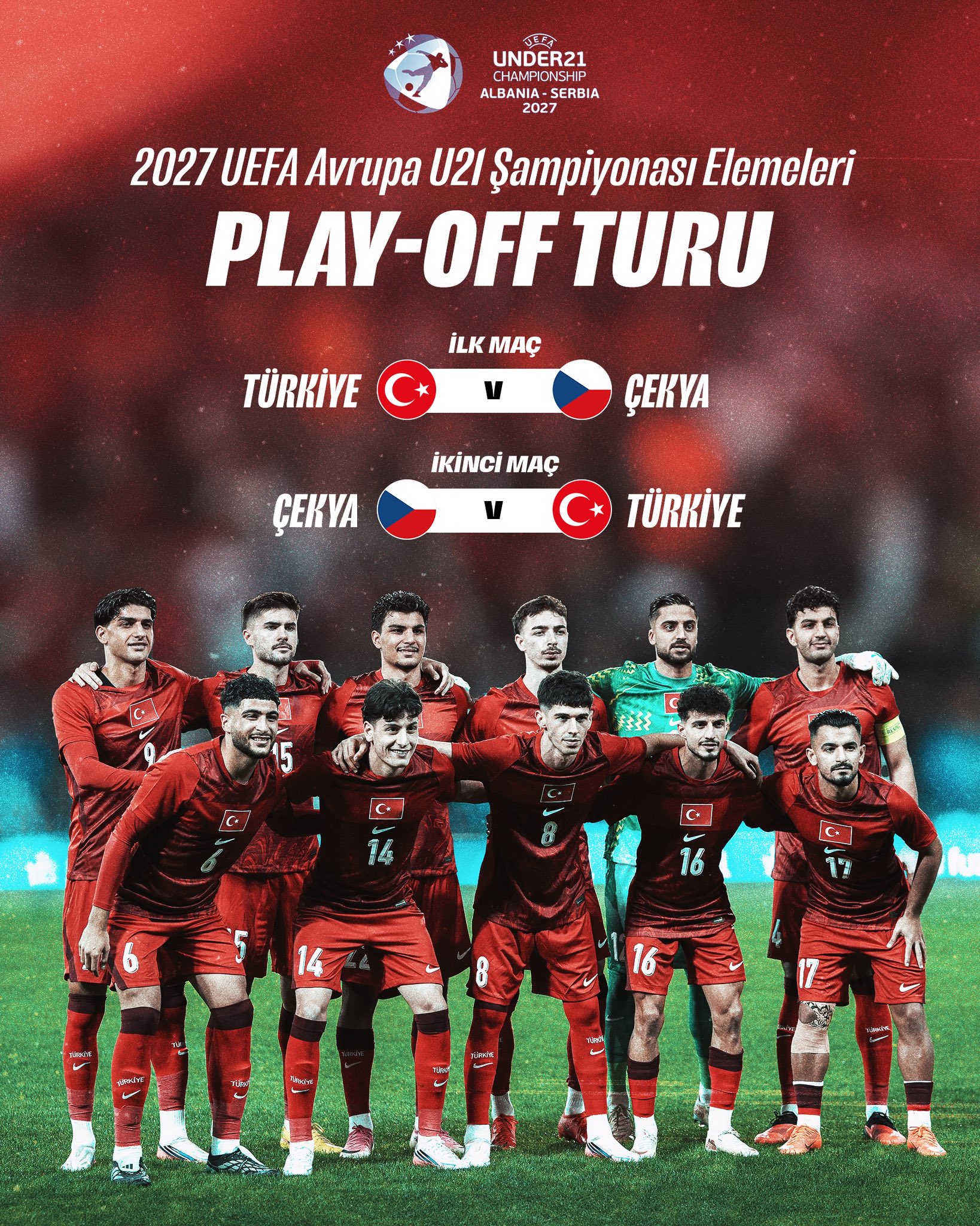 2027 UEFA U21 Şampiyonası'nda rakip Çek Cumhuriyeti