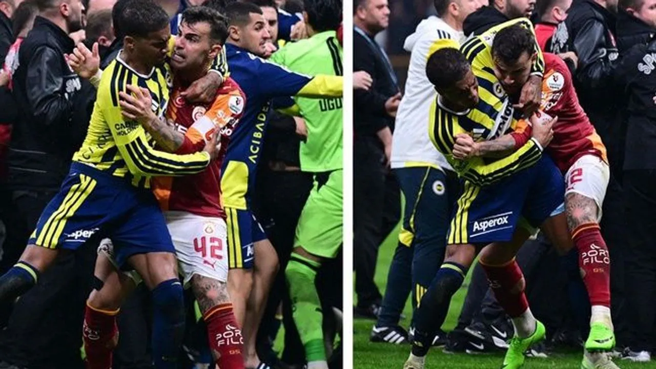 Galatasaray-Fenerbahçe derbisinde kavga neden çıktı? Kimler birbirine girdi? Kaç kırmızı kart çıktı?