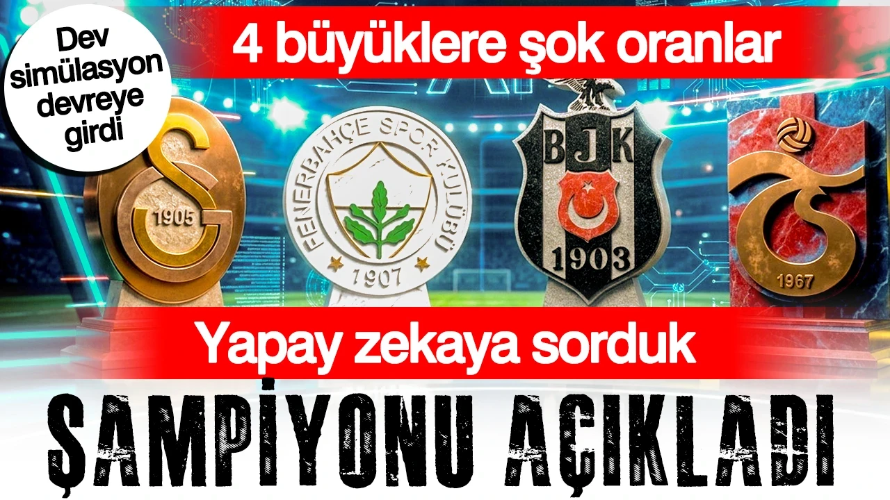 Yapay zekaya sorduk Şampiyonu açıkladı... Dev simülasyon devreye girdi: Galatasaray, Fenerbahçe, Beşiktaş ve Trabzonspor'a şok oranlar