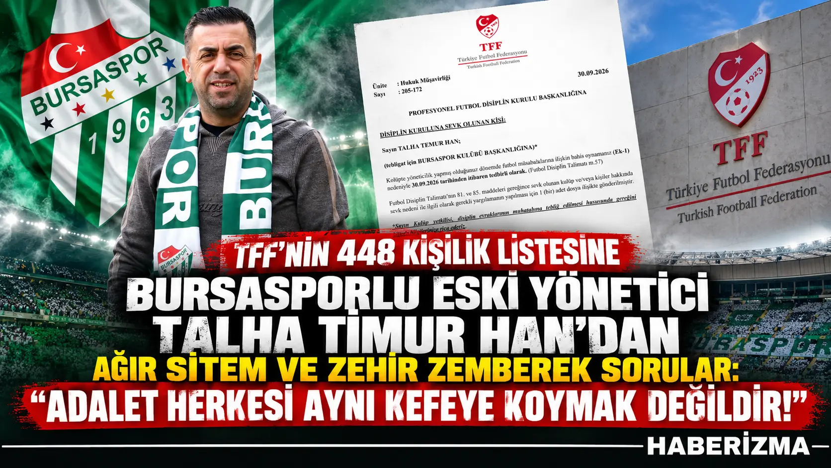 Bursaspor’lu Eski Yönetici Talha Timur Han’dan Ağır Sitem ve Zemberek Sorular: “Adalet Herkesi Aynı Kefeye Koymak Değildir “