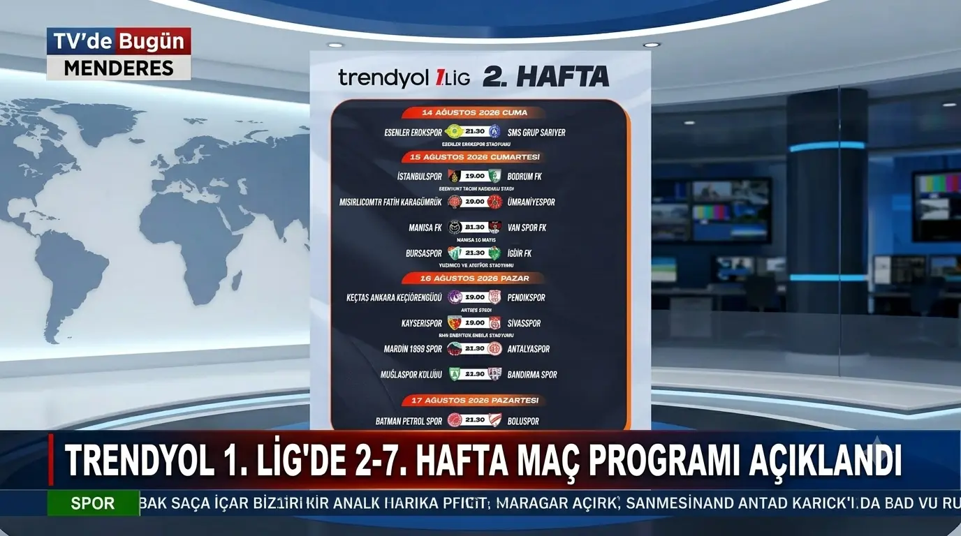 Trendyol 1. Lig’de 2-7. Hafta Maç Programı Açıklandı