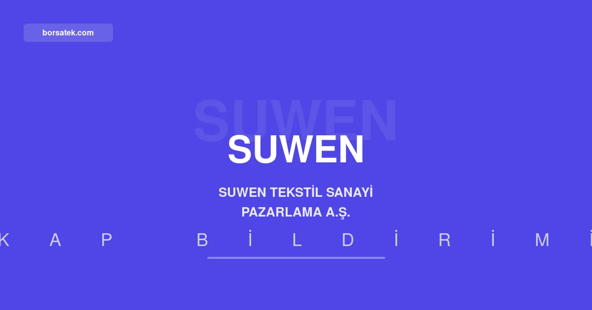 SUWEN Kadın Futbol Süper Ligi'ne sponsor oldu