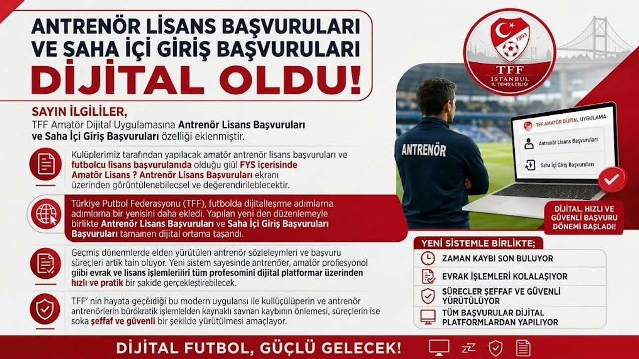 TFF’den amatör futbolda dijital başvuru dönemi