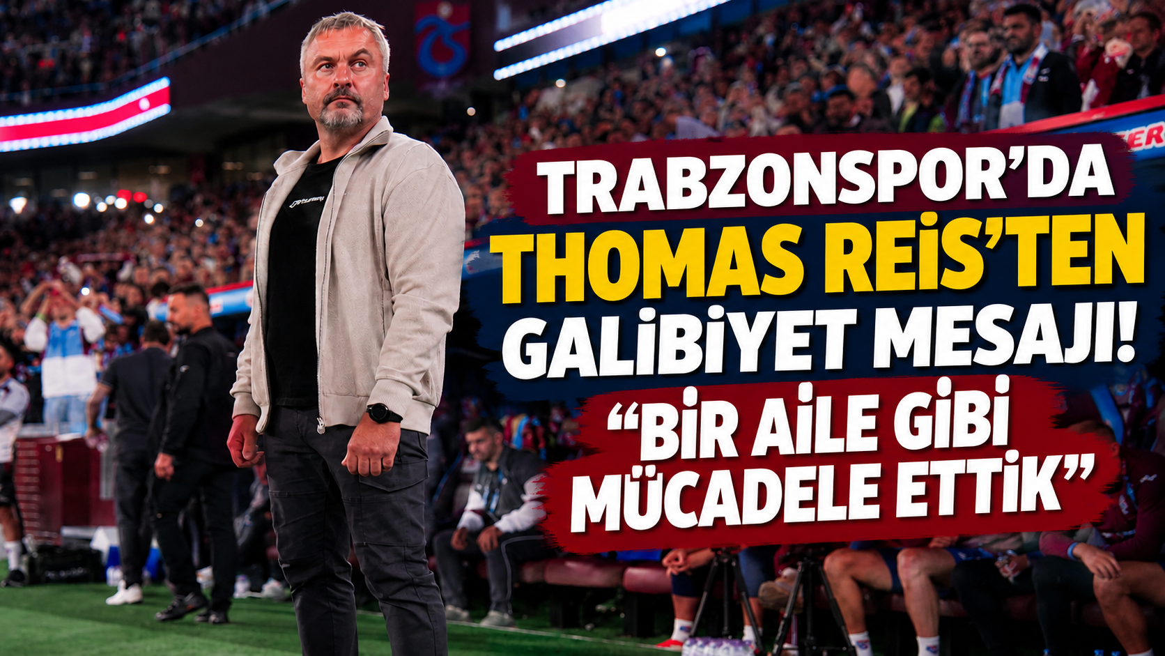 Trabzonspor'da Thomas Reis'ten galibiyet mesajı! "Bir aile gibi mücadele ettik''
