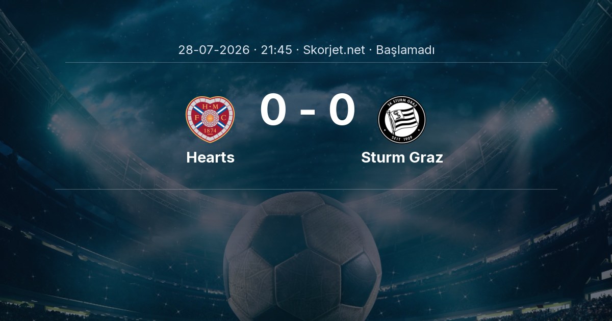 CANLI ANLATIM | Hearts - Sturm Graz maçı: Kadro, diziliş, istatistik... (Şampiyonlar Ligi)