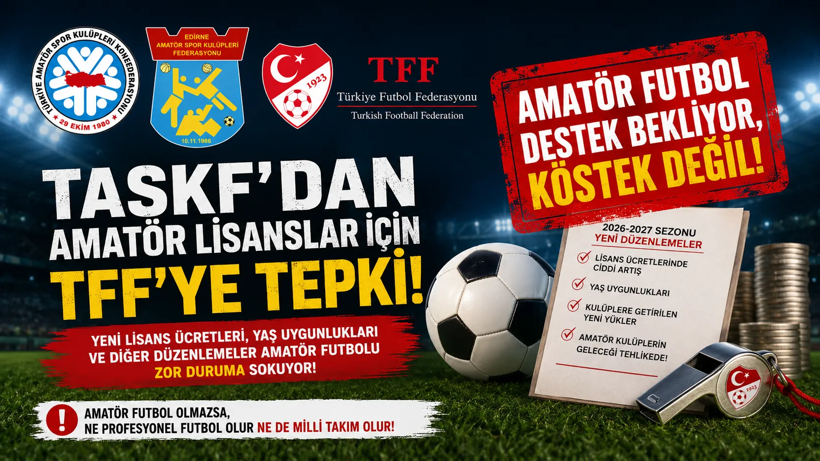 TASKF’dan Amatör Lisanslar için TFF’ye tepki