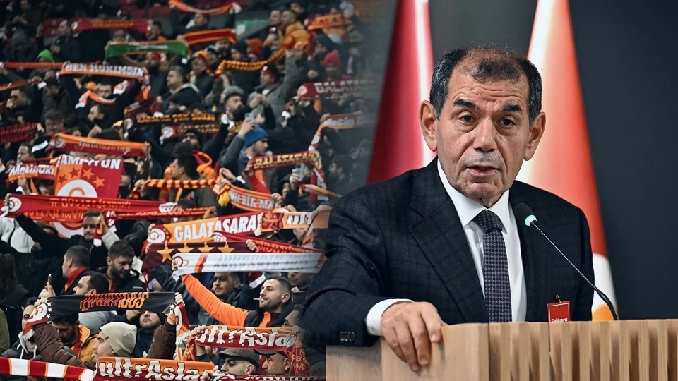 Galatasaray taraftarından Rennes maçında Dursun Özbek'e tepki!