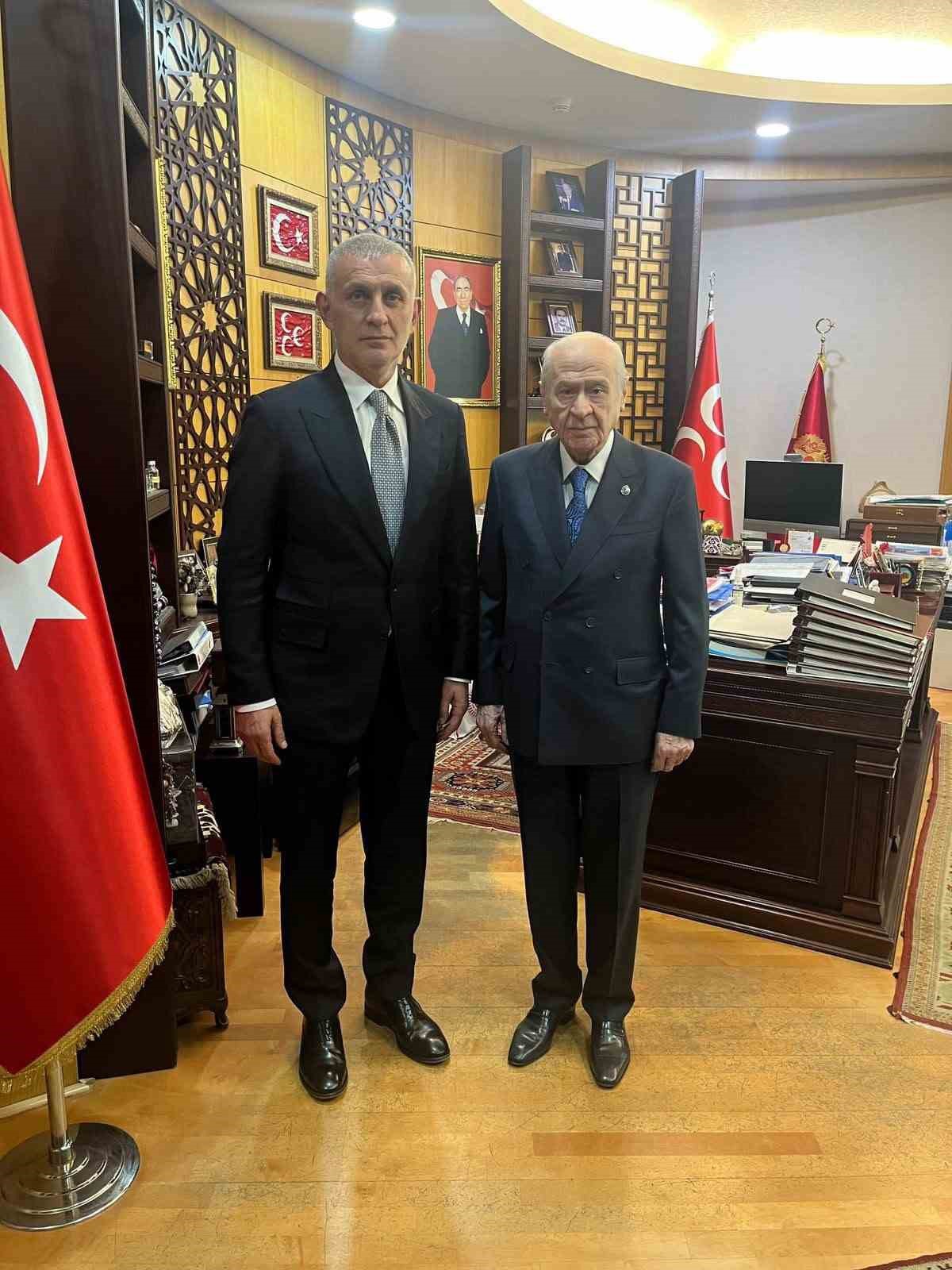 TFF Başkanı Hacıosmanoğlu, Bahçeli'yi ziyaret etti
